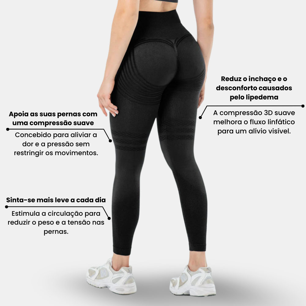 Legging Cellumove 3D – Diga adeus à dor e ao inchaço do lipedema de forma natural.