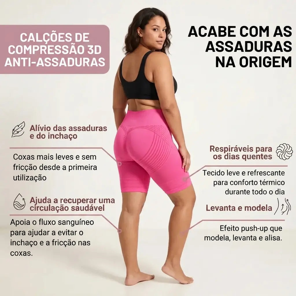 Calções 3D antifricção